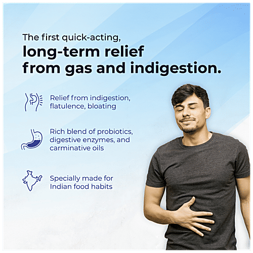 Velbiom Velbiom Q-Gazz Probiotic Supplement Tablet - Reduces Gas & Bloating, Aids In Digestion, 30 pcs  