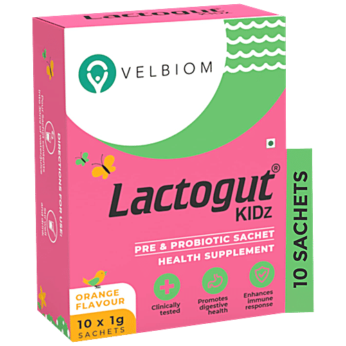 Buy Velbiom Lactogut Kidz Pre & Probiotic Supplement Helps Prevent