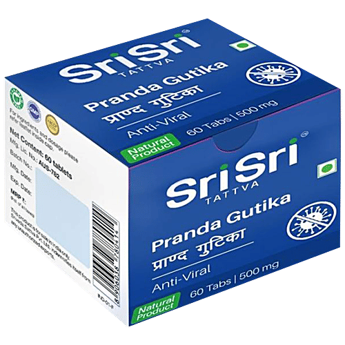 Sri Sri Tattva Pranda Gutika 500mg Tablets - Anti Viral, Relief From Fever, 100 pcs  