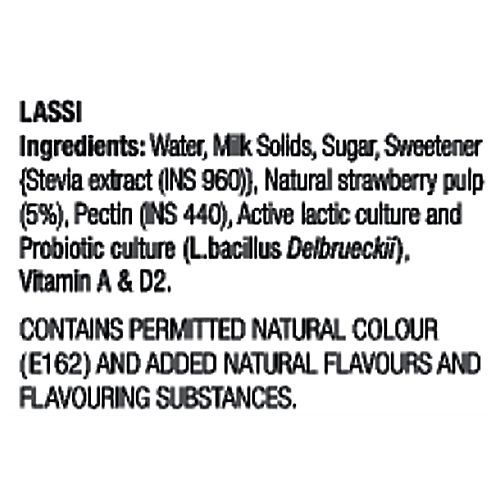SABORO Healthy Lassi With 100% Natural Fruit Pulp - Fresh Strawberry, No Preservatives, 200 ml Cup 