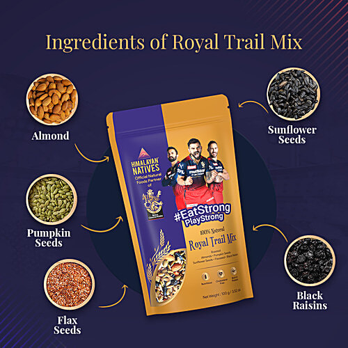 Himalayan Natives 100% Natural Royal Trail Mix - Nutritious, Cholesterol Free, Rich In Protein, 100 g  