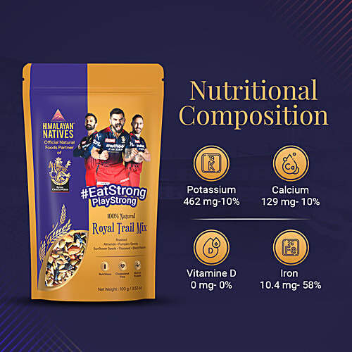 Himalayan Natives 100% Natural Royal Trail Mix - Nutritious, Cholesterol Free, Rich In Protein, 100 g  