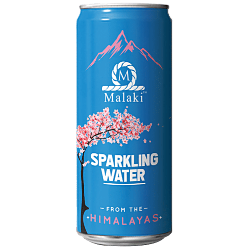 Malaki Sparkling Water From The Himalayas - Refreshing, Hydrating, 250 ml Can 