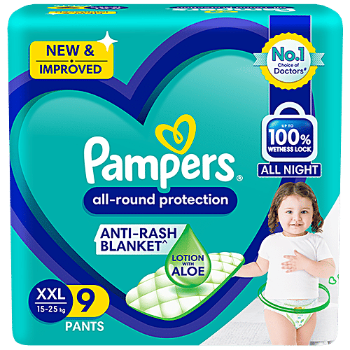 Buy Pampers Diaper Pants XXL, All Round Protection, Antirash Blanket, New & Improved Online