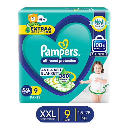 Pampers  Diaper Pants - XXL, All Round Protection, Anti-rash Blanket, New & Improved, 9 pcs  