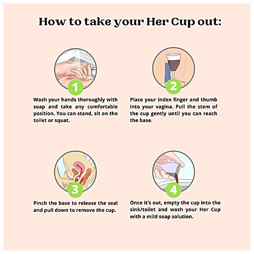 Goli Soda Her Cup - Menstrual Cup, Platinum-Cured Medical Grade Silicone, For Women, Regular Size, Fushia, 1 pc  