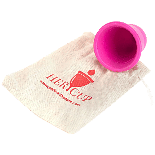 Goli Soda Her Cup - Menstrual Cup, Platinum-Cured Medical Grade Silicone, For Women, Regular Size, Fushia, 1 pc  
