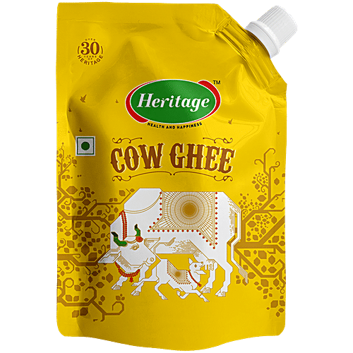 Heritage Cow Ghee - Rich In Vitamins, Minerals, Healthy & Taste, 200 ml Pouch 