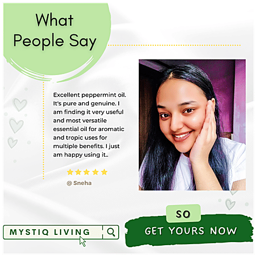 Mystiq Living Originals Peppermint Essential Oil - 100% Pure & Natural, Suitable For Hair, Skin & Aromatherapy, 15 ml  
