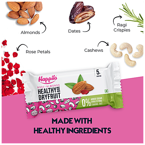 Buy Happilo RoseAlmond Healthy Dry Fruit Bar Rich In Protein, Gluten