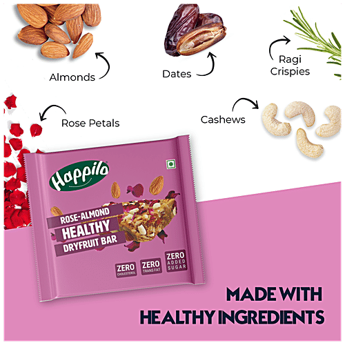 Buy Happilo RoseAlmond Healthy Mini Dry Fruit Bar Online at Best Price