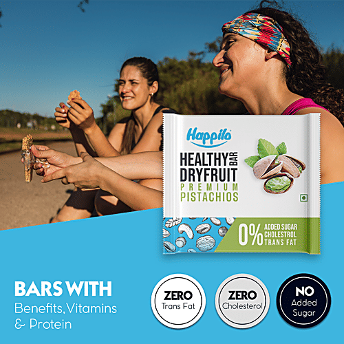 Happilo Premium Pistachio Healthy Mini Dry Fruit Bar, 15 g  Rich In Protein, Gluten Free