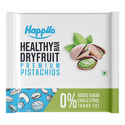 Happilo Premium Pistachio Healthy Mini Dry Fruit Bar, 15 g  Rich In Protein, Gluten Free