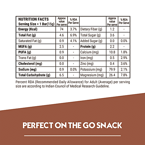 Happilo Choco-Almond Healthy Mini Dry Fruit Bar, 15 g  Rich In Protein, Gluten Free