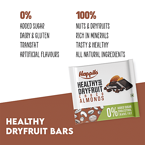 Happilo Choco-Almond Healthy Mini Dry Fruit Bar, 15 g  Rich In Protein, Gluten Free