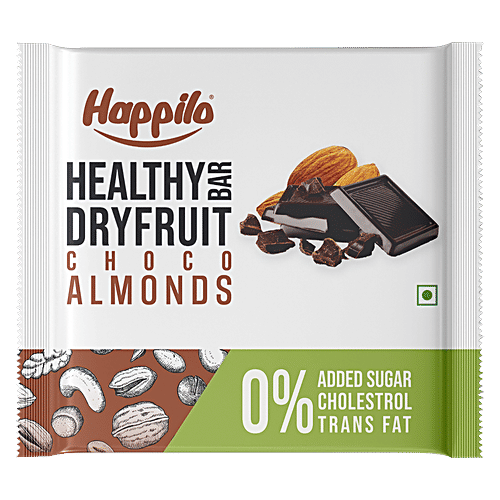 Happilo Choco-Almond Healthy Mini Dry Fruit Bar, 15 g  Rich In Protein, Gluten Free