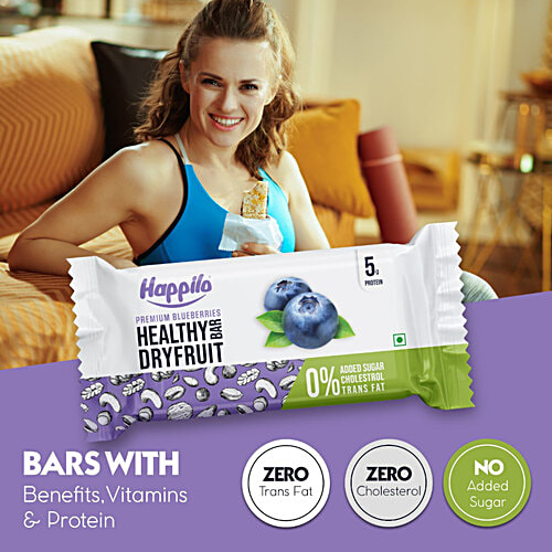 Buy Happilo Premium Blueberries Healthy Dry Fruit Bar Rich In Protein