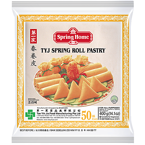 Spring Home TYJ Spring Roll Pastry - For All Purposes & Starters, 400 g (Set of 50 Sheets)