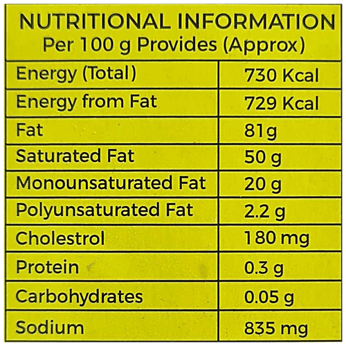 Warana Salted Table Butter - Pasteurised, Rich In Calcium, 100 g  