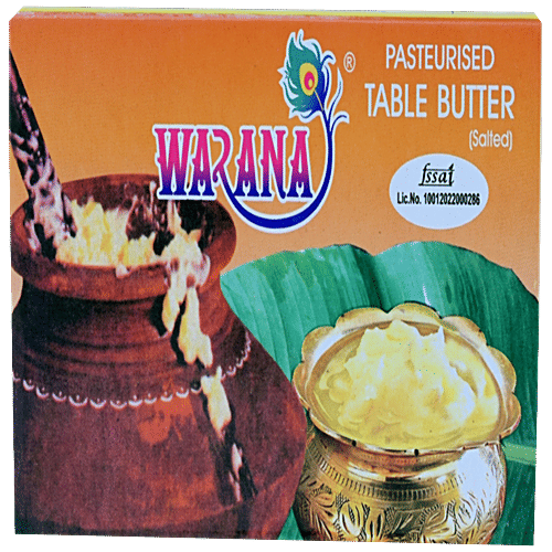 Warana Salted Table Butter - Pasteurised, Rich In Calcium, 100 g  