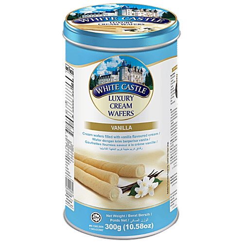 White Castle Luxury Cream Wafer Sticks - Vanilla, Sweet & Crunchy, 300 g  