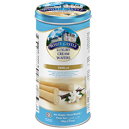 White Castle Luxury Cream Wafer Sticks - Vanilla, Sweet & Crunchy, 100 g  