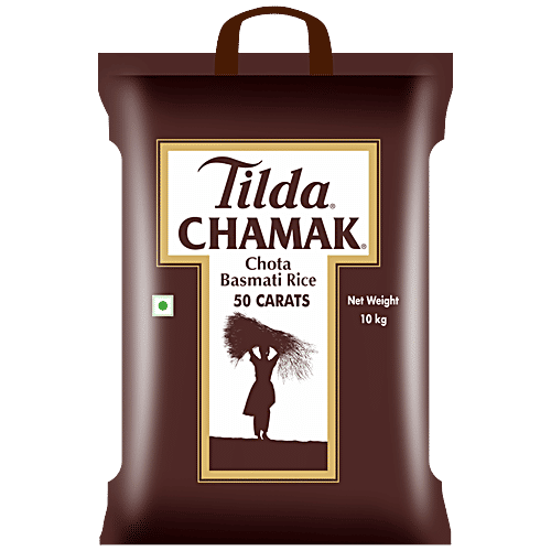 Tilda Chamak Chota Basmati Rice - 50 Carats, Long, Slender-Grained Aromatic, 10 kg Bag