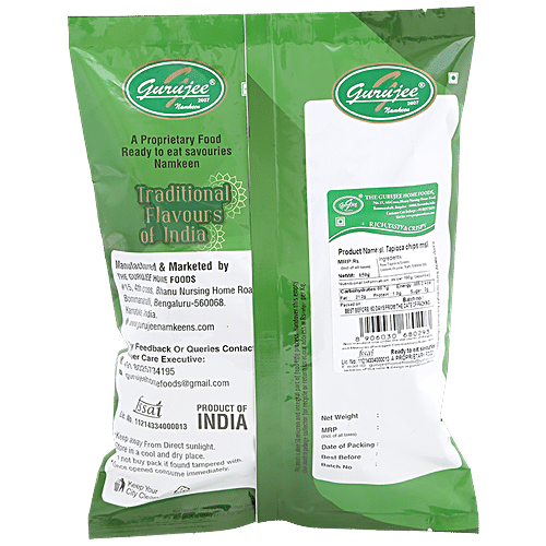 Gurujee Namkeen Sliced Tapioca Chips Masala - Crispy, Ready To Eat Savouries, No Preservatives, 150 g  