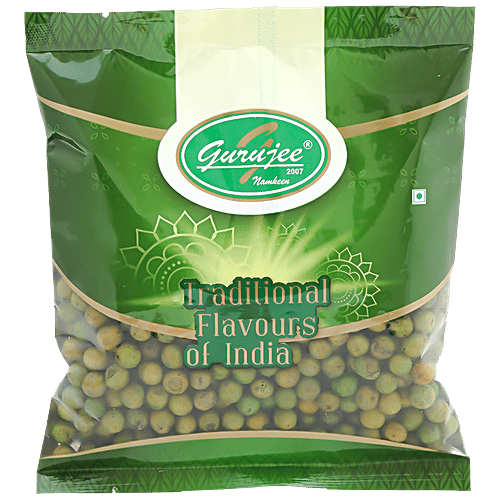 Gurujee Namkeen Green Peas Masala - Rich, Crispy, Ready To Eat Savouries, No Preservatives, 150 g