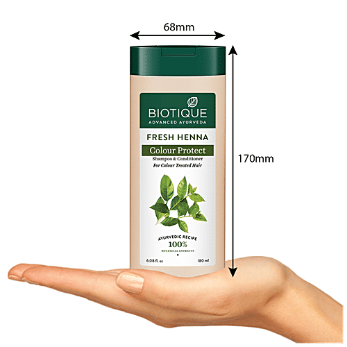 BIOTIQUE Fresh Henna Colour Protect Shampoo & Conditioner, 180 ml  For Colour Treated Hair