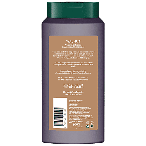 Buy BIOTIQUE Walnut Volume & Bounce Shampoo With Conditioner, For Fine, Thinning Hair Online