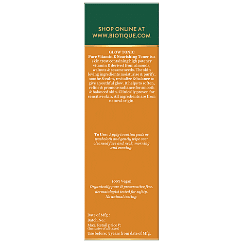 Buy BIOTIQUE Glow Tonic Pure Vitamin E Nourishing Toner, Soothes