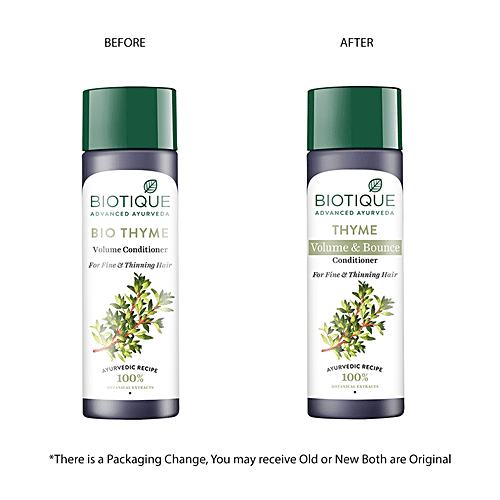 BIOTIQUE Thyme Volume & Bounce Conditioner - For Fine & Thinning Hair, 200 ml  