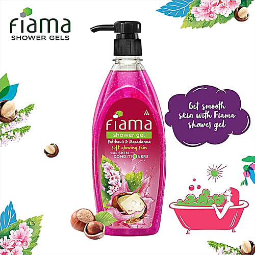 Fiama Shower Gel With Skin Conditioners - Patchouli & Macadamia, For Soft, Glowing Skin, 500 ml  