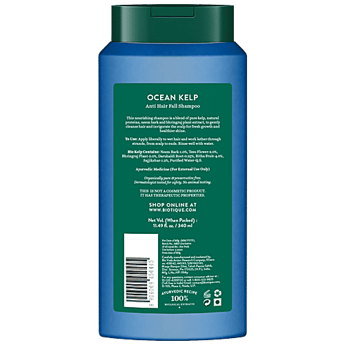 BIOTIQUE Ocean Kelp Anti Hair Fall Shampoo - Intensive Hair Growth Therapy, 340 ml  