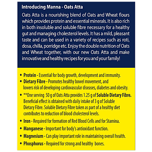 Manna Multigrain Atta - With 35% Oats, Loaded With Nutrients, Reduces Cholestrol, 1 kg