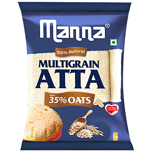 Manna Multigrain Atta - With 35% Oats, Loaded With Nutrients, Reduces Cholestrol, 1 kg
