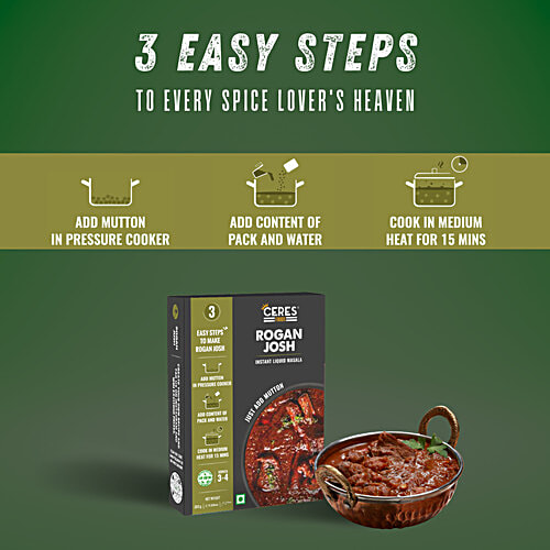 Ceres Foods Kashmiri Rogan Josh Instant Liquid Masala - Ready To Cook Indian Curry Cooking Paste, 200 g  