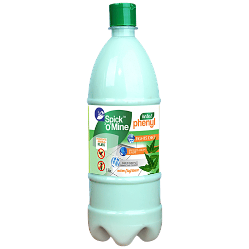 Spick 'O Mine Herbal Phenyl - Disinfectant Cleaner, Prevents Ants & Flies, Neem Fragrance, 1 L  