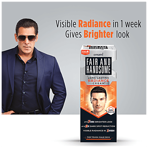 Fair And Handsome Long Lasting Radiance Cream, 2X Spot Reduction, 7 Hrs Brighter Look, Pro-Peptide Face Cream For Men, 60 g