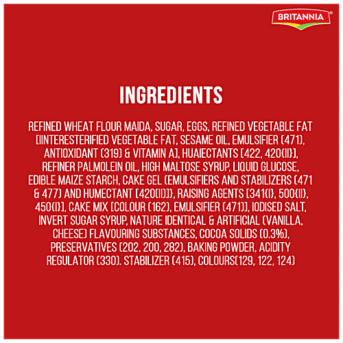 Britannia Gobbles Marble Cake - Red Velvet, Soft & Spongy, 110 g  