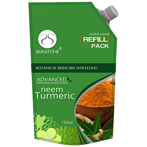 Skinstone Premium Neem & Turmeric Hand Wash - Refreshing, Removes Impurities, 750 ml