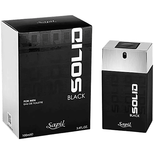 Sapil Solid Black Eau De Toilette For Men - Perfumed Deodorant, 100 ml  