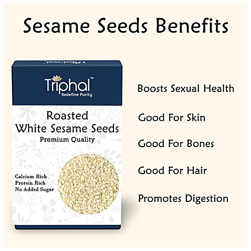 Buy Triphal Roasted White Sesame Seeds Premium Quality, Rich In
