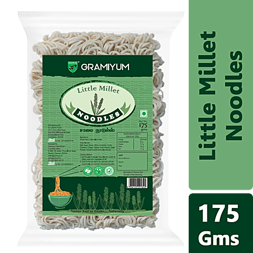 Gramiyum Little Millet/Saamai Noodles - Vegan, Non-Fried, Healthy, 175 g Pouch 