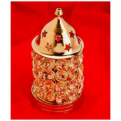 Decan Brass Crystal Jyoti/Diya - Elegant, Premium, Durable, Ideal For Puja Rooms, 300 g (1 pc)