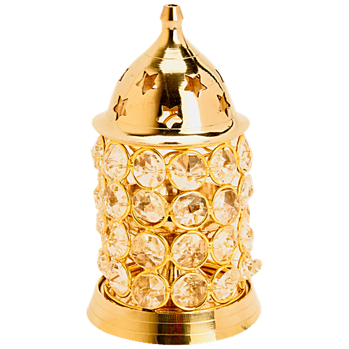 Decan Brass Crystal Jyoti/Diya - Elegant, Premium, Durable, Ideal For Puja Rooms, 300 g (1 pc)