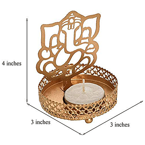 Buy Decan Metal Shadow Ganesh Ji Tealight Candle Holder Elegant