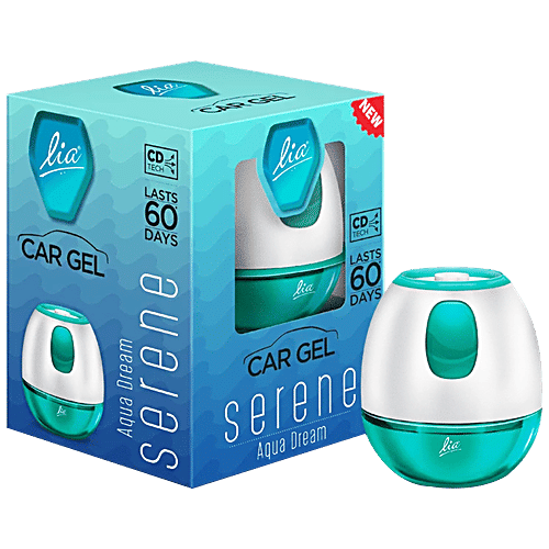 Lia Car Gel - Aqua Dream, Lasts 60 Days, Eliminates Odour, Refreshing Fragrance, 45 g  Lasts 60 Days
 Eliminates Odour
 Refreshing Fragrance