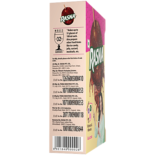 Rasna Fruit Fun Preparation Drink Mix Powder - Kala Khatta Flavour, Makes 32 Glasses, 20 g  